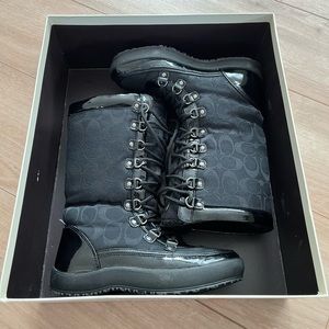 COACH Peggey Black Snow Boots - Size 5